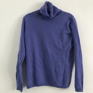 WOOLOVERS WOMENS SWEATER PURPLE TURTLENECK LONG SLEEVE MEDIUM
